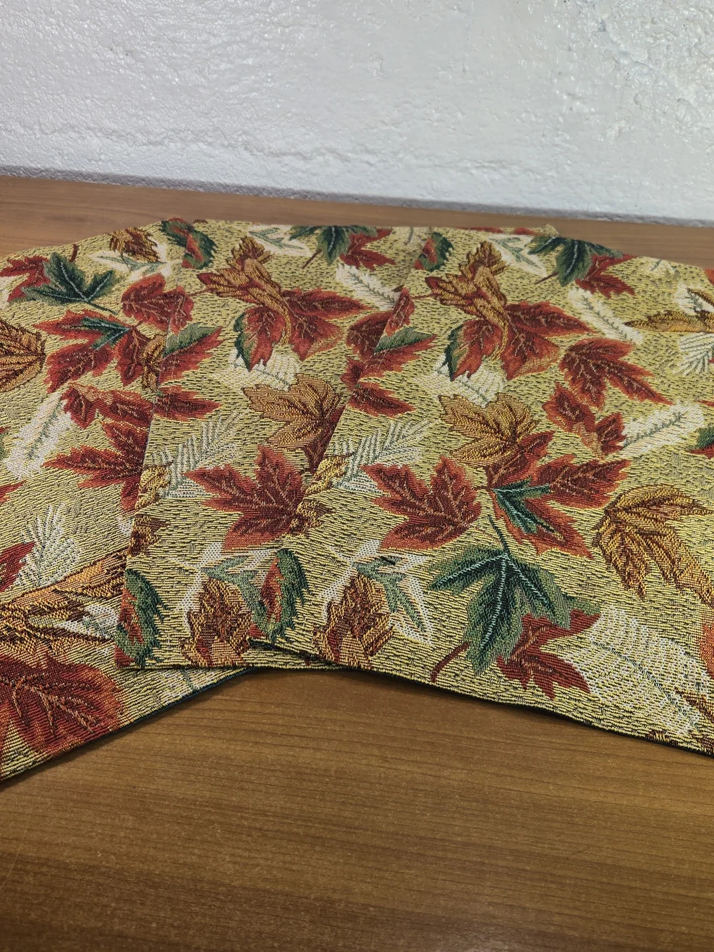 Lot Of 3 autumn-themed tapestry woven placemats